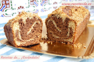 Bizcocho marmolado de yogur y Nutella, muy esponjoso