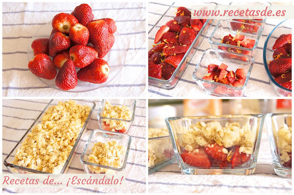 Cómo hacer crumble de fresas