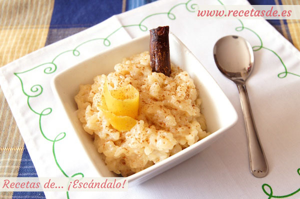 Arroz con leche. Receta tradicional