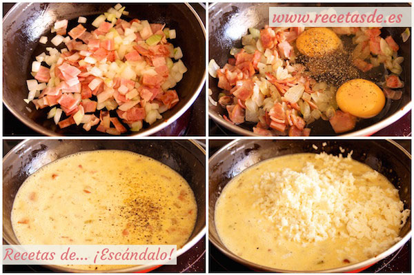 Cómo preparar pizza carbonara con masa de pizza casera
