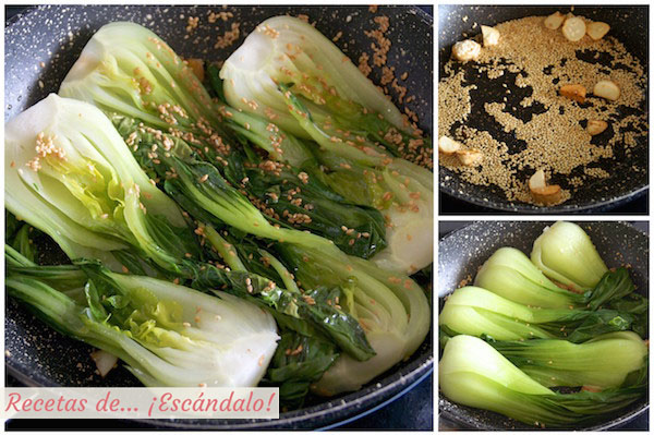 Como saltear bok choy con sesamo