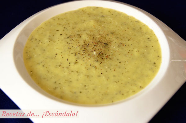 Receta de crema de calabacin y puerros con (o sin) quesitos