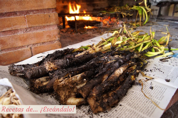 Receta de calçots o calsots asados