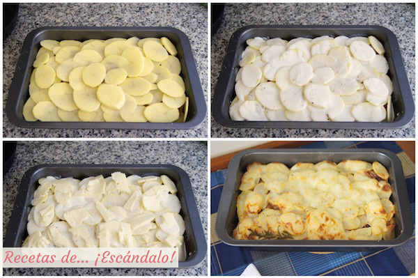 Patatas gratinadas al horno o tartiflette