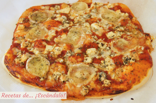 Receta de pizza 4 quesos con masa de pizza casera y facil