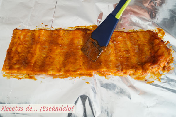 Costillas de cerdo con salsa barbacoa