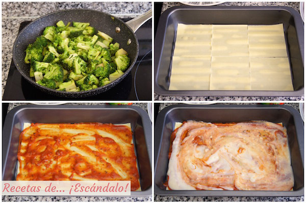 Montaje de la lasana de verduras