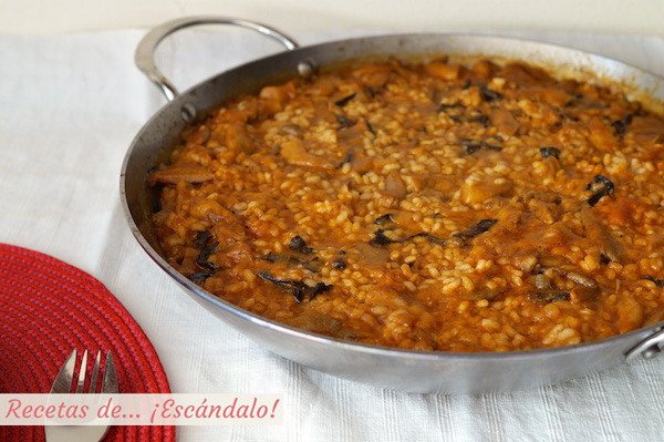 Arroz con setas casero