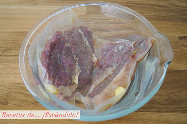 Entrecote de ternera a baja temperatura