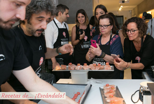 Macarons de carabinero en roca de sal