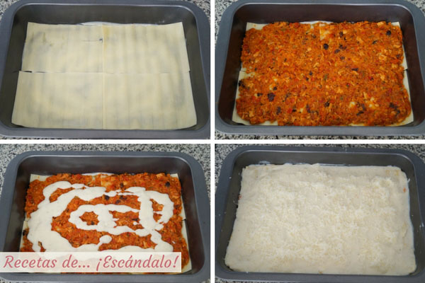 Como montar lasana de atun y verduras