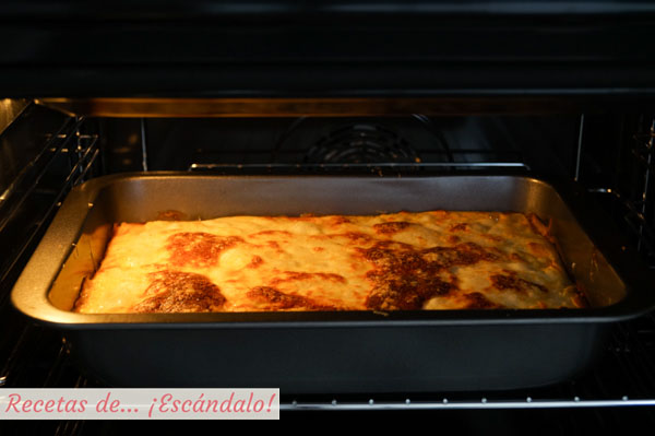 Lasana de verduras y atun gratinada al horno
