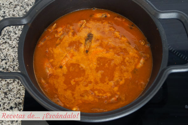 Crema de langostinos casera