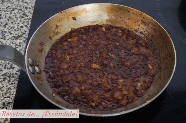 Salsa de cebolla y vino de Oporto
