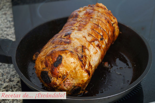 Sellar lomo de cerdo relleno