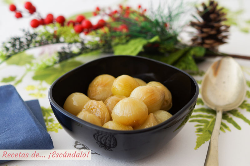 Cebollitas francesas glaseadas (y caramelizadas). Guarnicion ideal para carnes y pescados