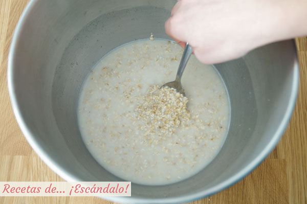 Copo de avena hidratada