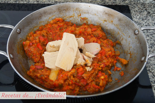 Sofrito de verduras con bonito