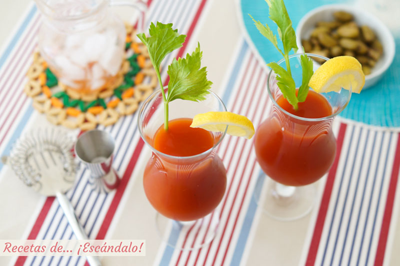 Como preparar un refrescante Bloody Mary. Lista de ingredientes y receta