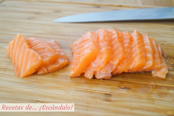 Sashimi de salmon fresco