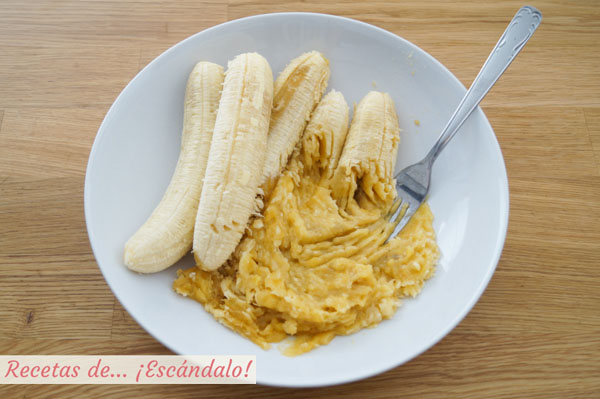 Platanos maduros machacados