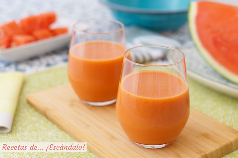 Gazpacho de sandia, refrescante y de sabor suave
