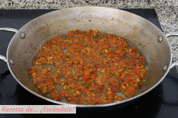 Verduras para la paella mixta
