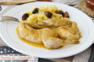 Perdices estofadas a la toledana con patatas a lo pobre. Receta tradicional