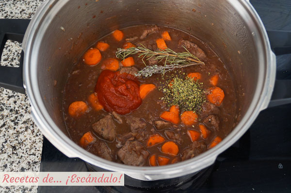 Ingredientes ragu de ternera