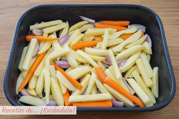Guarnicion para mero al horno