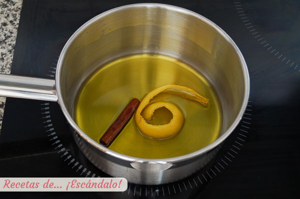 Aceite aromatizado con limon y canela para pestinos