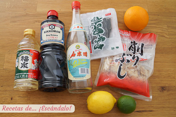 Ingredientes salsa ponzu