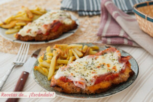 Milanesas de ternera a la napolitana con patatas, ¡irresistibles!