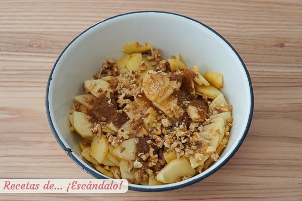 Manzanas y nueces bizcocho