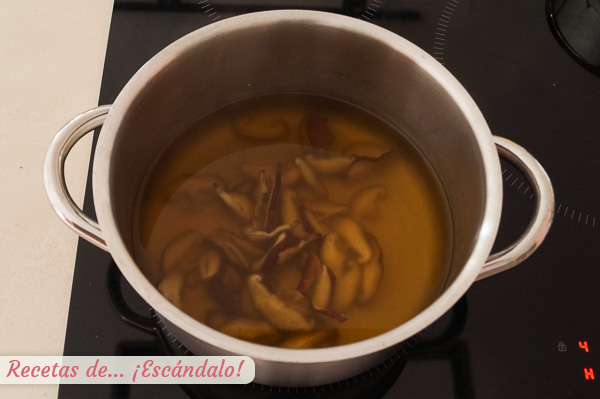 Setas shiitake para sopa miso