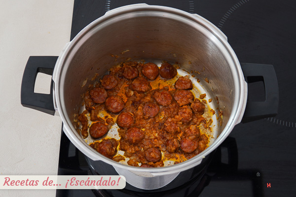 Chorizo lentejas estofadas