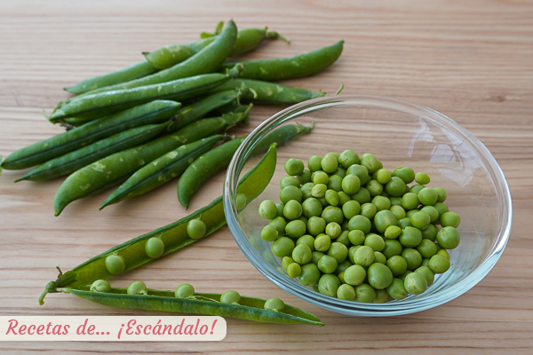 Guisantes frescos vainas