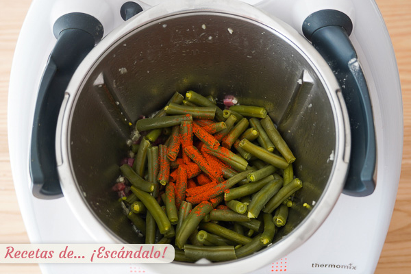 Alubias verdes y pimenton thermomix