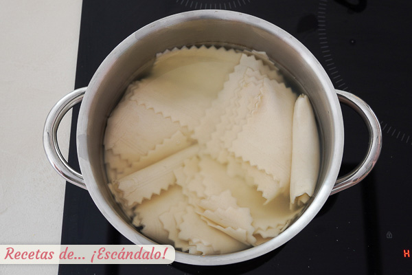 Laminas de canelones cocidas