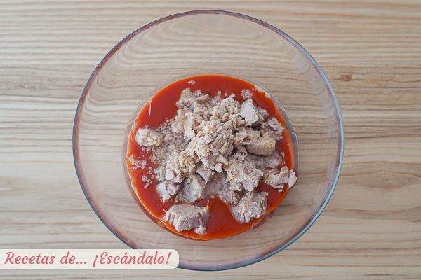 Relleno atun tomate canelones