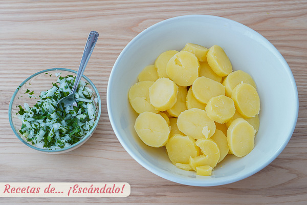 Ingredients patatas alinadas papas alinas