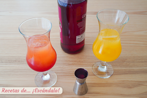 Granadina para coctel tequila sunrise