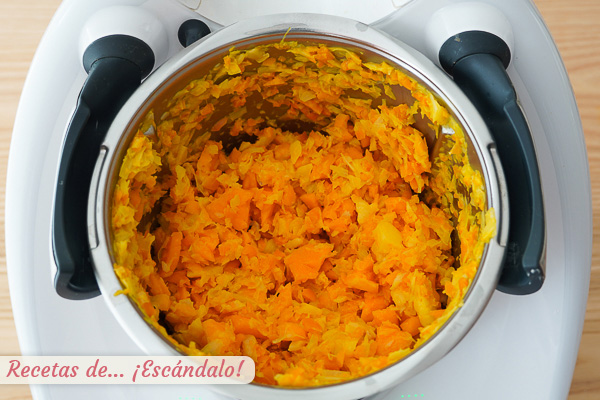 Calabaza y verduras trituradas pure thermomix