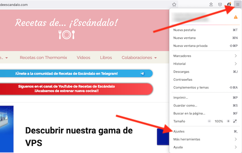 como cancelar suscripción notificaciones push en firefox paso 1