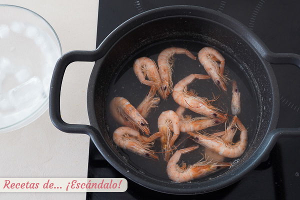 Gambas cocidas en casa