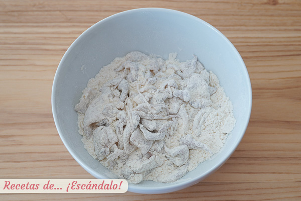 Chipirones rebozados harina caseros