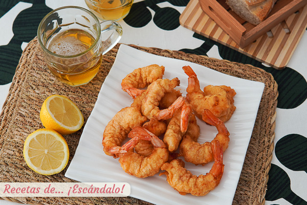 Como hacer gambas a la gabardina, la tapa tipica de gambas rebozadas