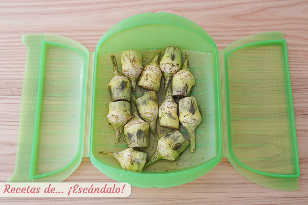 Alcachofas microondas