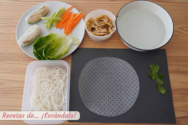 Ingredientes rollitos vietnamitas